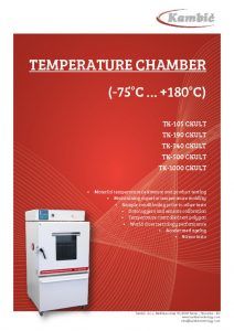 thumbnail of Technical data sheet TEMPERATURE CHMBER – ULTRA LOW TEMPERATURE 2019